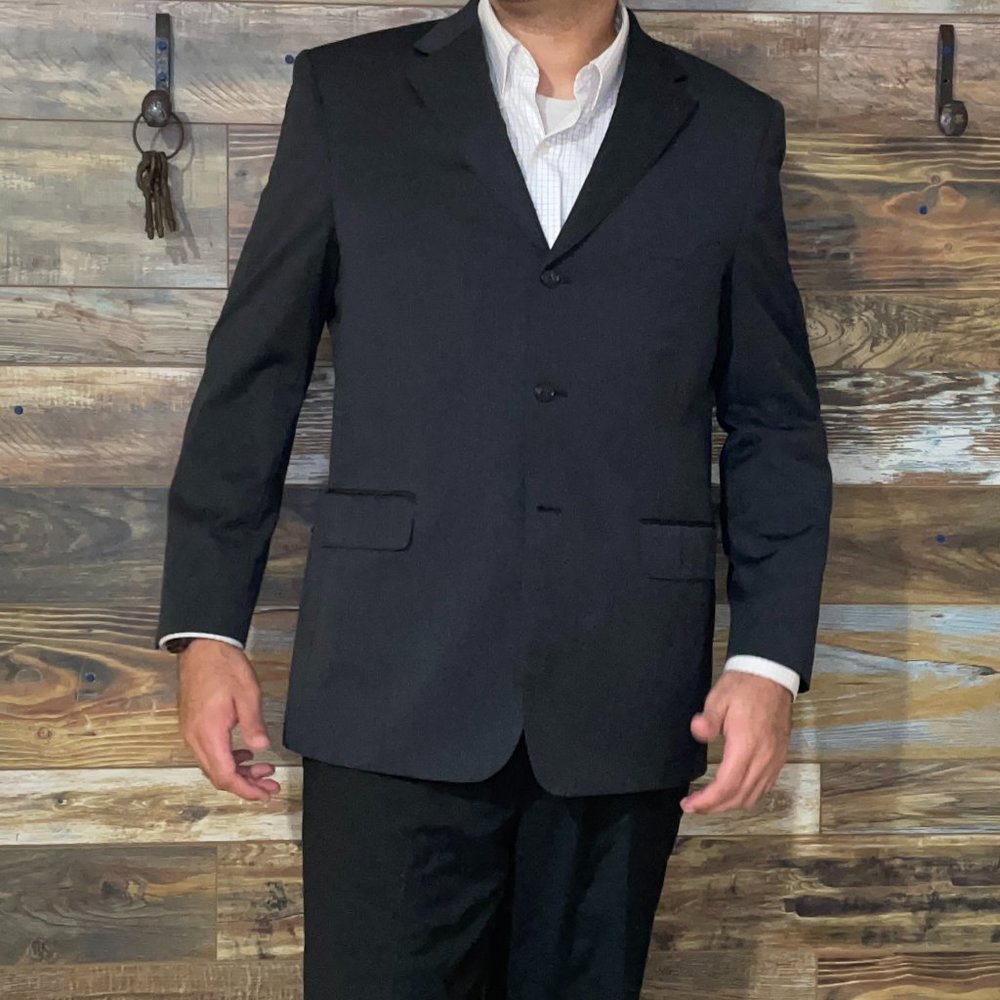 Pronto Uomo Couture 100% Wool Charcoal Gray Dual Vents Blazer Sport Jacket 46L